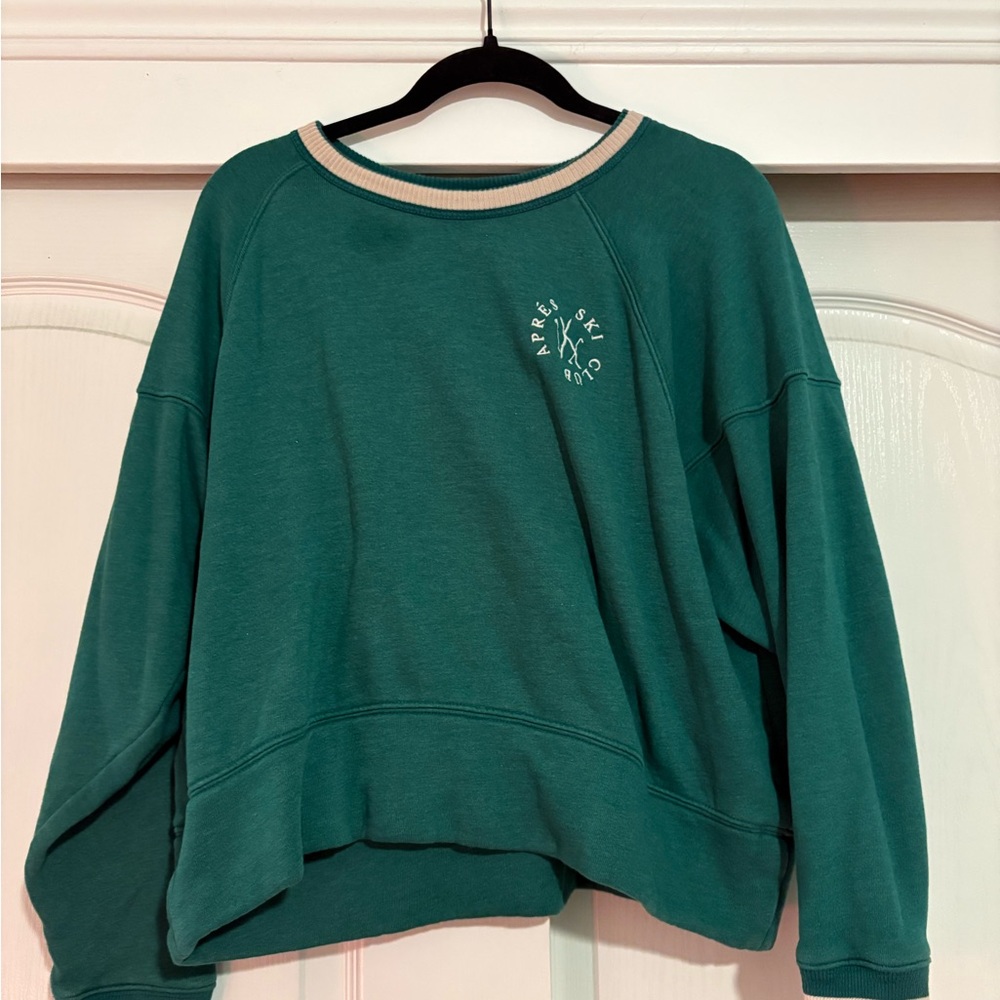 Lou & Grey Green Sweatshirt with Embroidered Detail